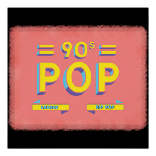 Pôster Pop retrô dos anos 90