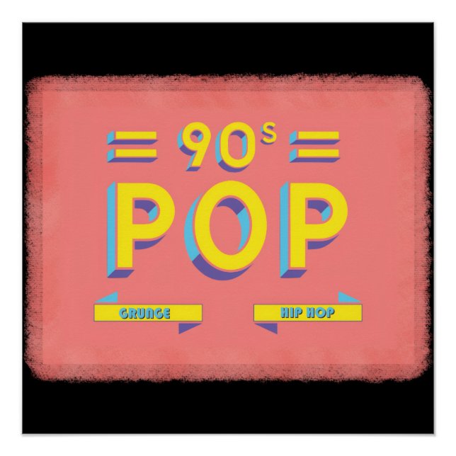Pôster Pop retrô dos anos 90 (Frente)