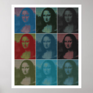 Poster Popart do pixel: A Mona Lisa de da Vinci (La