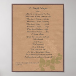 Pôster POPE FRANCIS=RUAS. FRANCIS SIMPLES ORAÇÃO=Orgânico