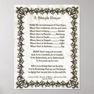 Pôster POPE FRANCIS=RUAS. FRANCIS SIMPLES PRAYER=Bambu2