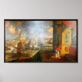 Poster Pope Rua Pius V rezando durante a Batalha de Lepan