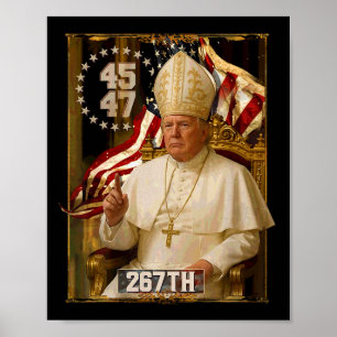 Poster Pope Trump Engraçado Presidente Trump Quer Ser O N