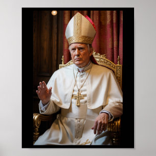 Poster Pope Trump Engraçado Presidente Trump Quer Ser O N