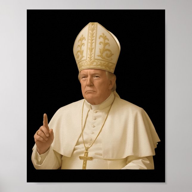 Poster Pope Trump Funny Trump Vaticano Christian Retro Ch (Frente)