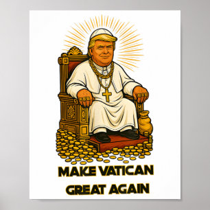 Poster Pope Trump Funny Trump Vaticano Christian Retro Ch