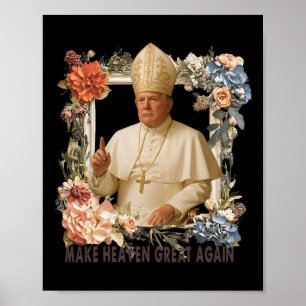 Poster Pope Trump Funny Trump Vaticano Christian Retro Ch