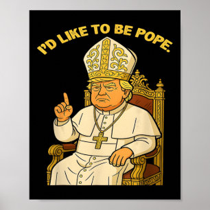 Poster Pope Trump Funny Trump Vaticano Christian Retro Ch
