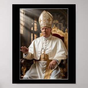 Poster Pope Trump Funny Trump Vaticano Christian Retro Ch