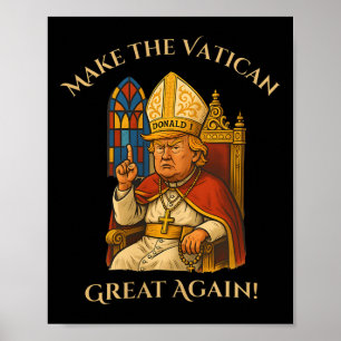 Poster Pope Trump Funny Trump Vaticano Christian Retro Ch