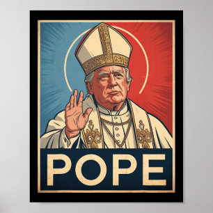 Poster Pope Trump Funny Trump Vaticano Christian Retro Ch
