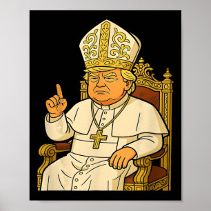 Poster Pope Trump Funny Trump Vaticano Christian Retro Ch