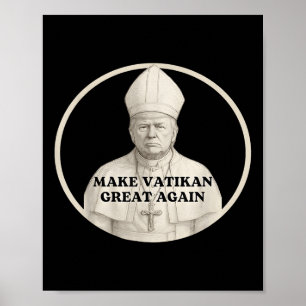 Poster Pope Trump Funny Trump Vaticano Christian Retro Ch
