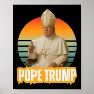 Poster Pope Trump Funny Trump Vaticano Christian Retro Ch