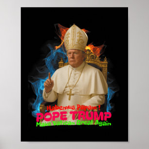 Poster Pope Trump Funny Trump Vaticano Christian Retro Ch