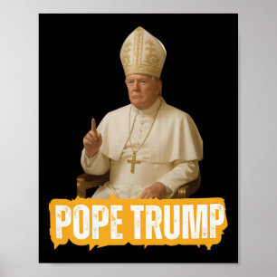 Poster Pope Trump Funny Trump Vaticano Christian Retro Ch