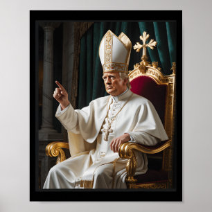 Poster Pope Trump Funny Trump Vaticano Christian Retro Ch