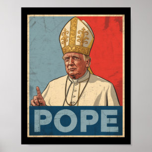 Poster Pope Trump Funny Trump Vaticano Christian Retro Ch