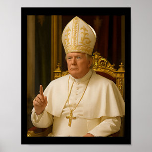 Poster Pope Trump Funny Trump Vaticano Christian Retro Ch