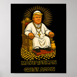 Poster Pope Trump Funny Trump Vaticano Christian Retro Ch