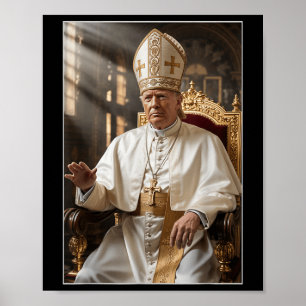 Poster Pope Trump Funny Trump Vaticano Christian Retro Ch
