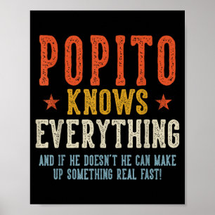 Poster Popito sabe tudo dia dos pais retrô vintage