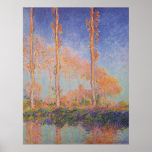 Poster Poplars - choupos, Autumn - Claude Monet, 1891