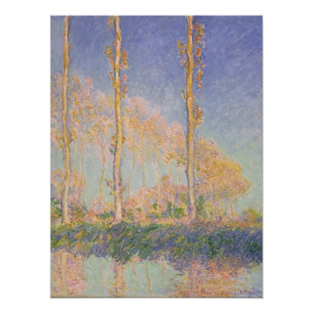 Pôster Poplars, impressionist landscape, Claude Monet (Frente)