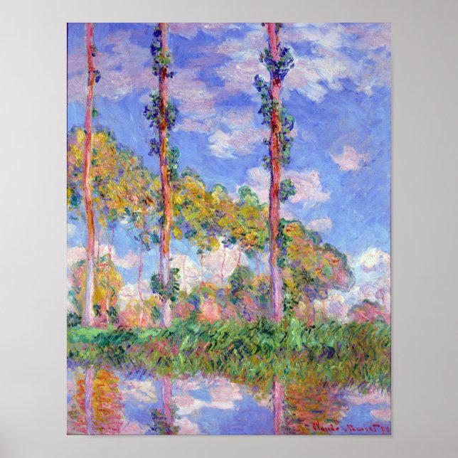 Poster Poplars no Sol, Monet (Frente)