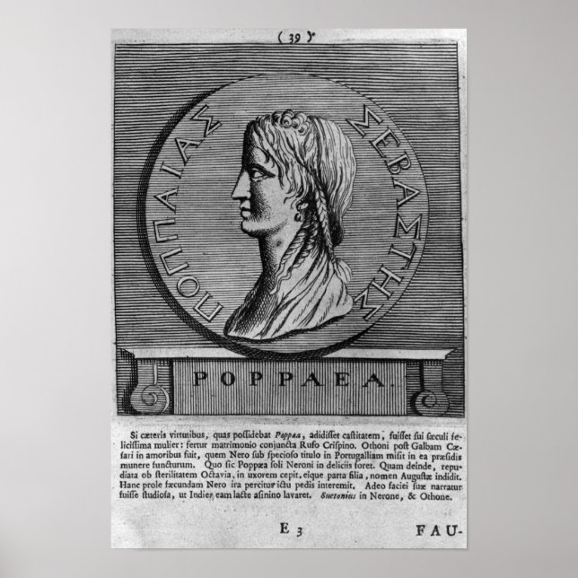 Poster Poppaea Sabina, gravada após um romano (Frente)