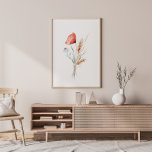 Poster Poppias aquáticas e flores selvagens<br><div class="desc">Cápsulas de Aquarelas e Poster de Flores Selvagens</div>