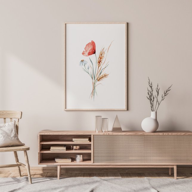 Poster Poppias aquáticas e flores selvagens (Criador carregado)