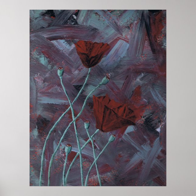 Poster Poppies Abstract  (Frente)