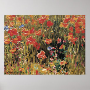 Poster Poppies de Robert Vonnoh, Impressionismo Vintage