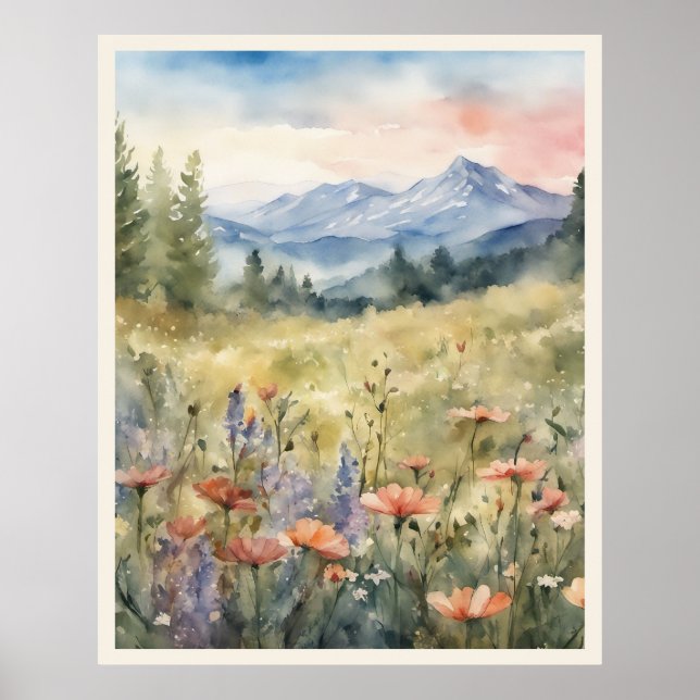 Poster Poppies No Campo Monta Cena Natural (Frente)