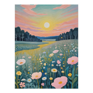 Pôster Poppies Sunset