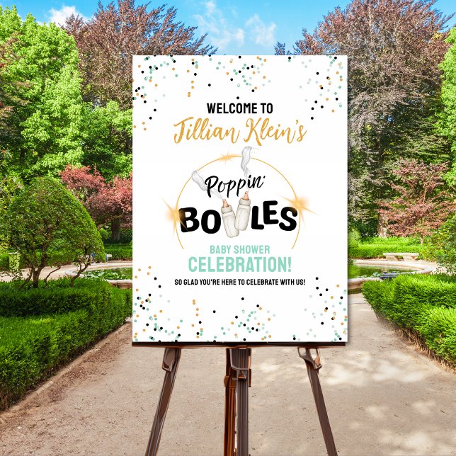 Poster Poppin' Bottles Baby Shower Welcome Sign (Criador carregado)