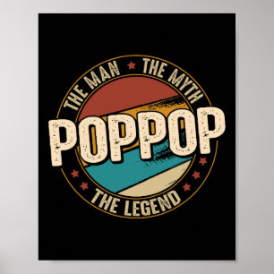 Poster Poppop Man Myend Legend Dia de os pais Engraçado P