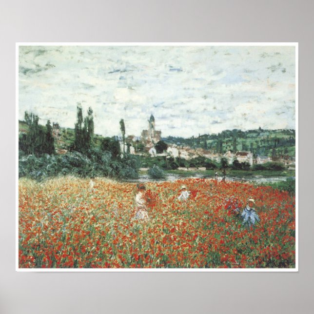 Pôster Poppy Field perto de Vetheuil, 1879 (Frente)