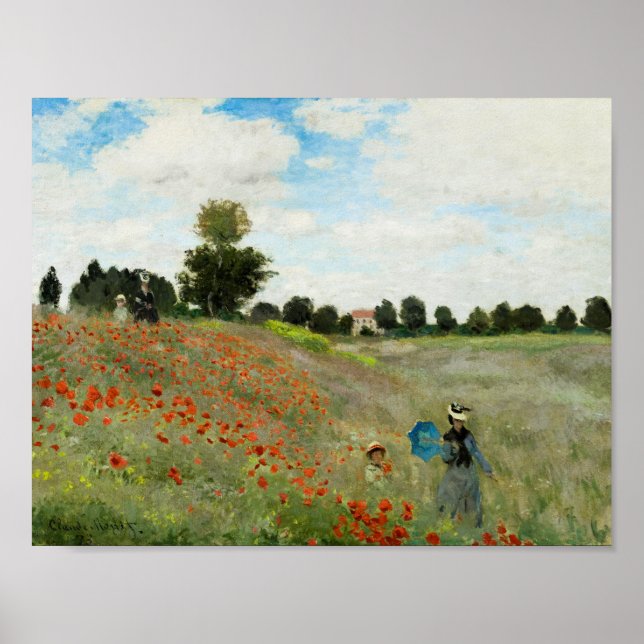 Poster Poppy Field por Claude Monet (Frente)