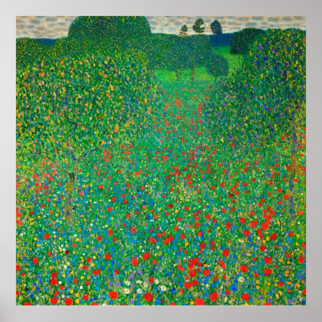 Poster Poppy Field por Gustav Klimt (Frente)