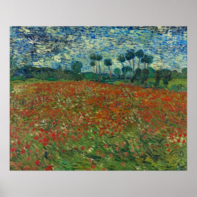 Pôster Poppy Field por Vincent Van Gogh (Frente)