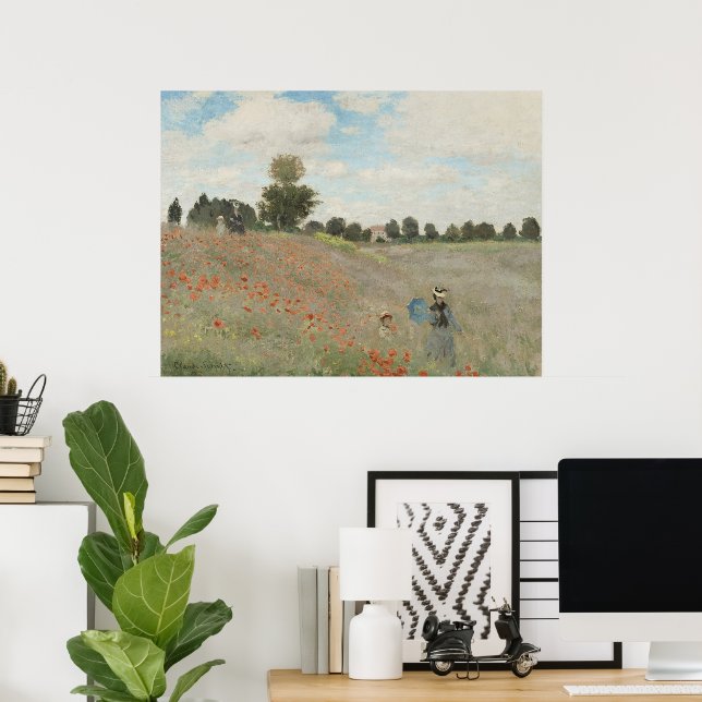 Poster Poppy Field Próximo da Argentina por Claude Monet (Escritório em casa)
