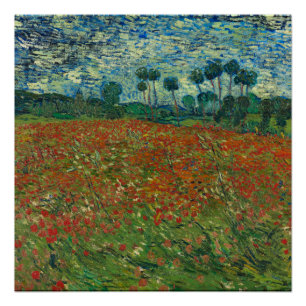 Pôster Poppy Field - Vincent van Gogh