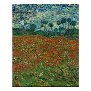 Pôster Poppy Field - Vincent van Gogh