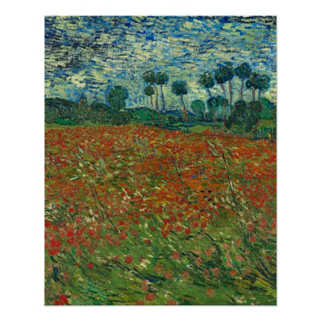 Pôster Poppy Field - Vincent van Gogh (Frente)