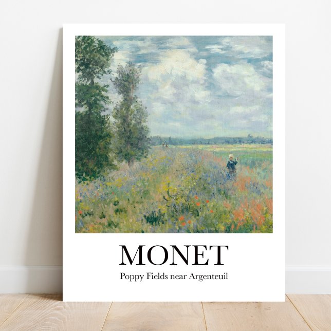 Poster Poppy Fields perto do Argenteuil por Claude Monet (Immerse yourself in Monet's Impressionism: Poppy Fields poster!)