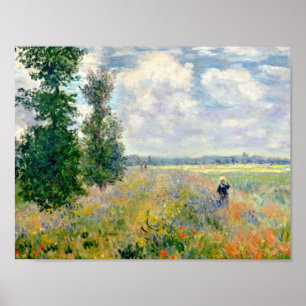 Pôster Poppy Fields perto do Argenteuil por Claude Monet
