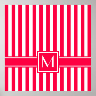 Poster Poppy Modern Stripe com Monograma