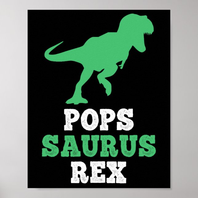 Poster Pops-saurus Rex Dino Dinosaur Funny Popssaurus  (Frente)